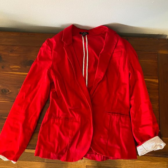 Red Guess Blazer with polka dot cuff - Picture 1 of 4